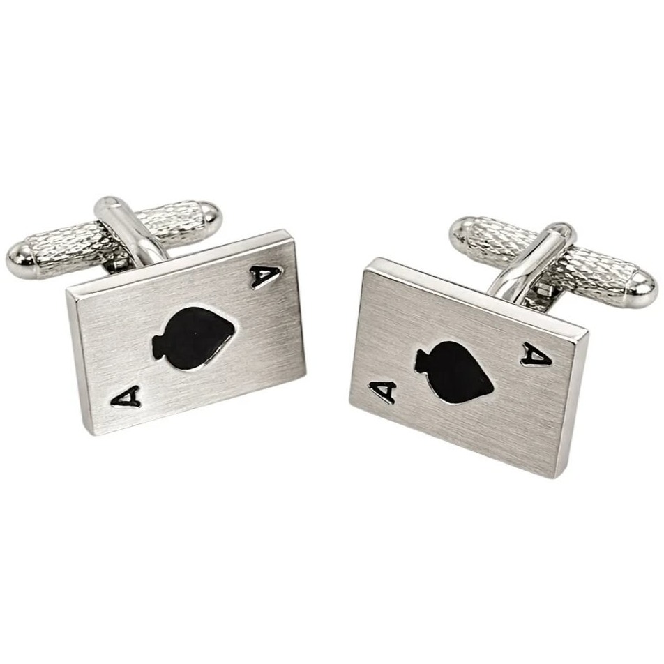 ✦ graphic design goals ✦ Neon Ace Cufflinks — Onyx Poker Art for Vintage Glam Ni 624