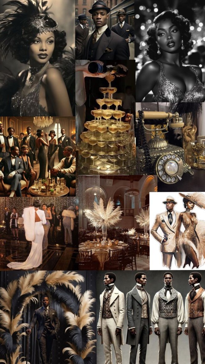 inspiration inbox • Neon Gatsby Glam: Vintage Party Elegance & Art Deco Dreams 🛳 625