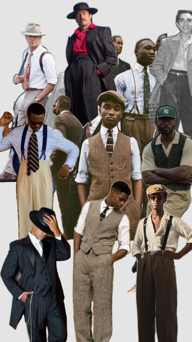 🃏 interface inspiration ✦ Neon-Infused Dapper Styles of the 20s Zoot Era 945