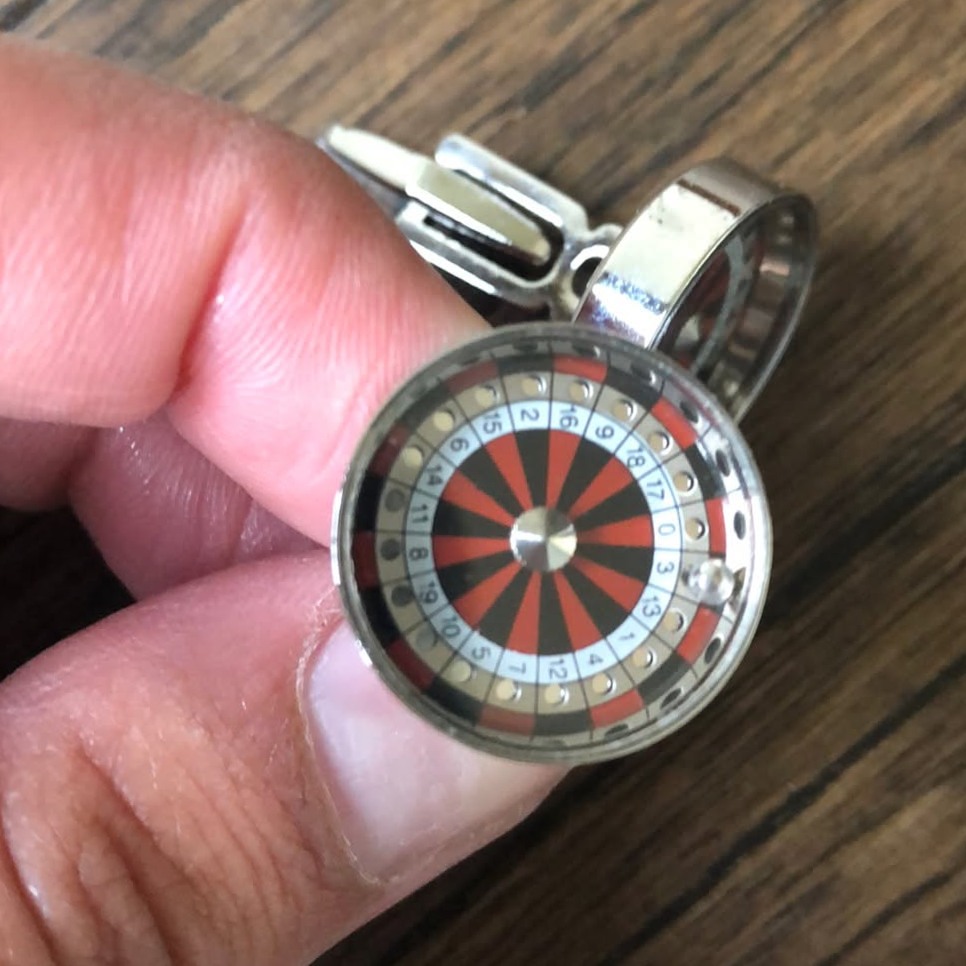 🕶️ 💅 ⟡ Kenneth Cole Men’s Cuff Links – Red/Silver Neon Edge 571