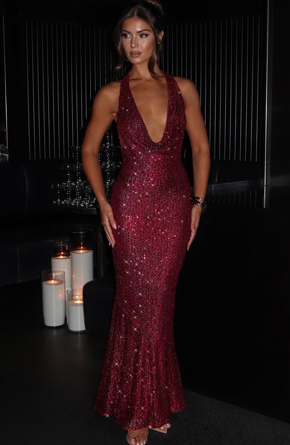 🎯 | Lorena Maxi Dress in Wine Lined Hues | inspiration inbox 984