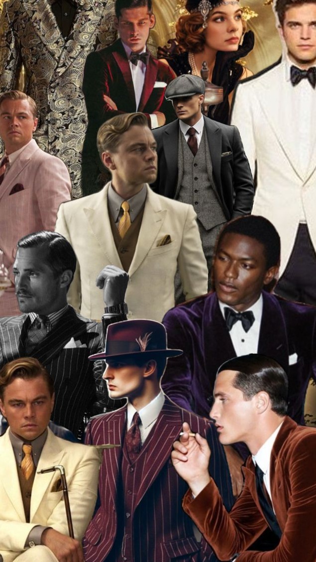 Men’s Gatsby Glam in Neon Noir Vibe | 🕰️ 🎪 aesthetic archive 770
