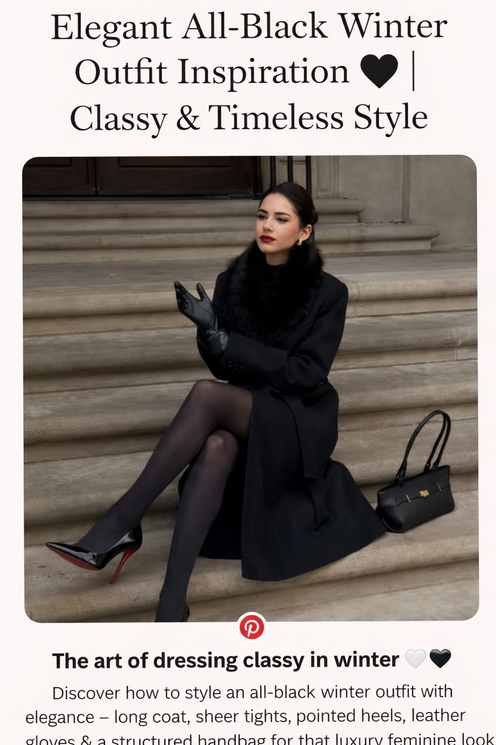 ✨ Midnight Glamour: Timeless Winter Elegance in Black | aesthetic archive 844