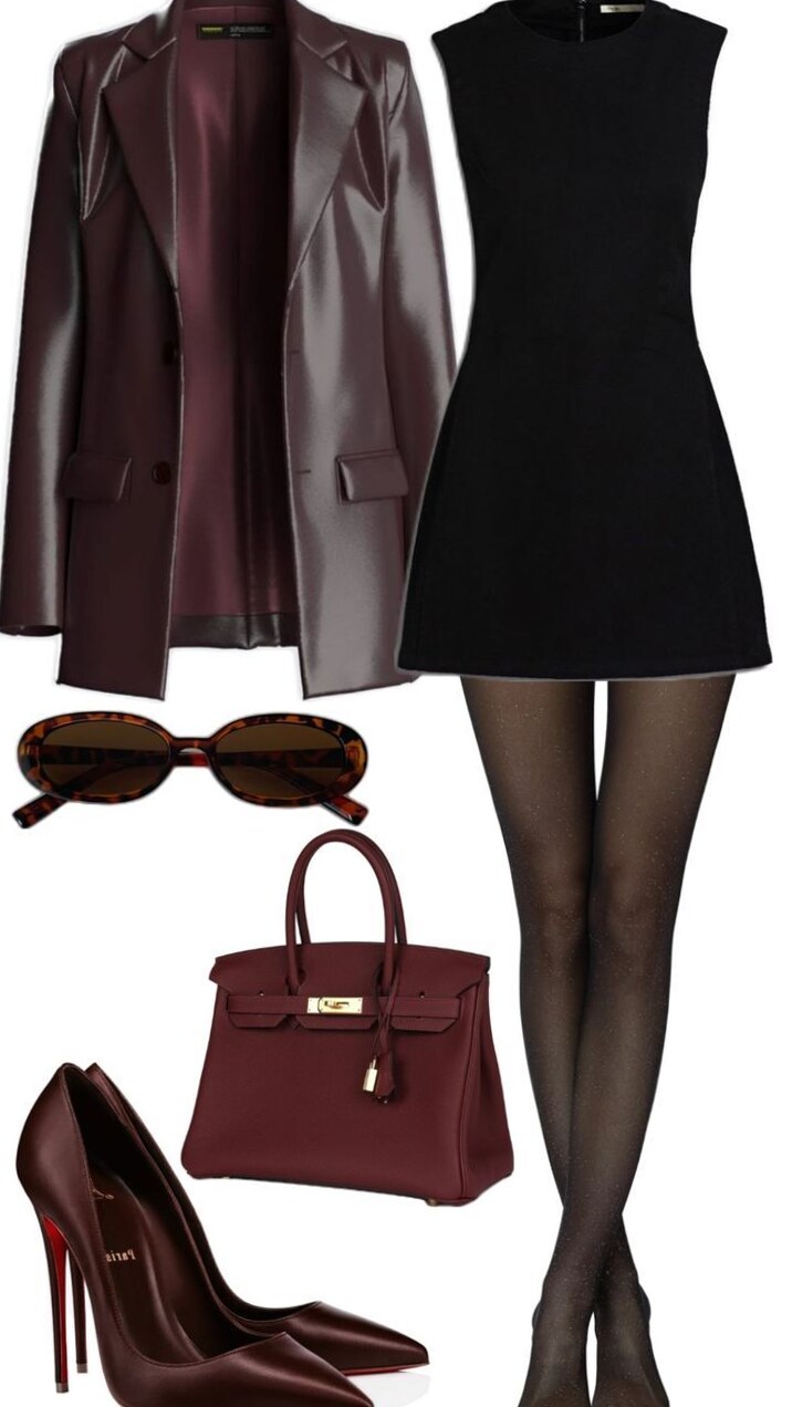 ⊹ Modern Elegance in Black and Plum 🌟 ⊹ 💜 🌃 🔮 438