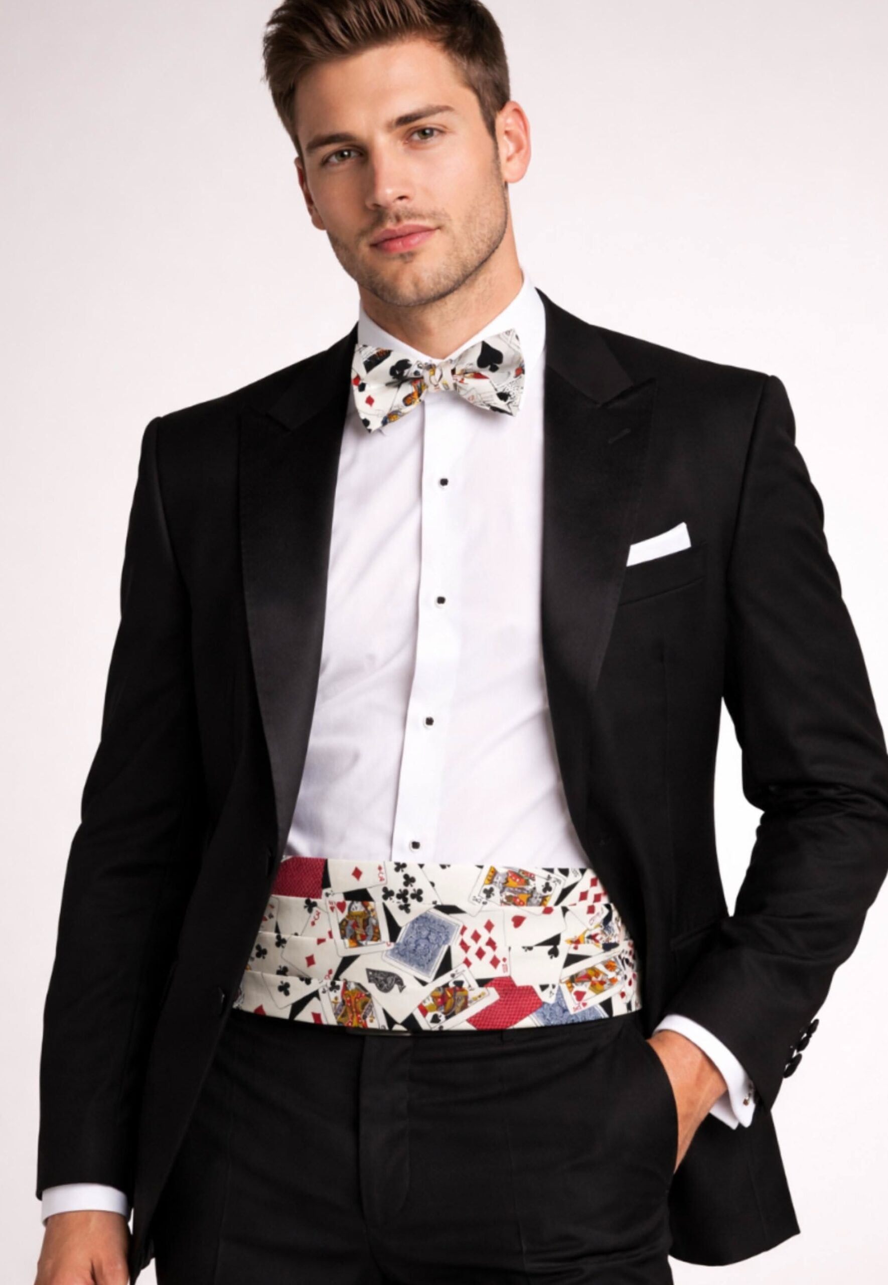 moonlight muse: Neon Noir Playing Card Formalwear Set for Vintage Vegas Elegance 408