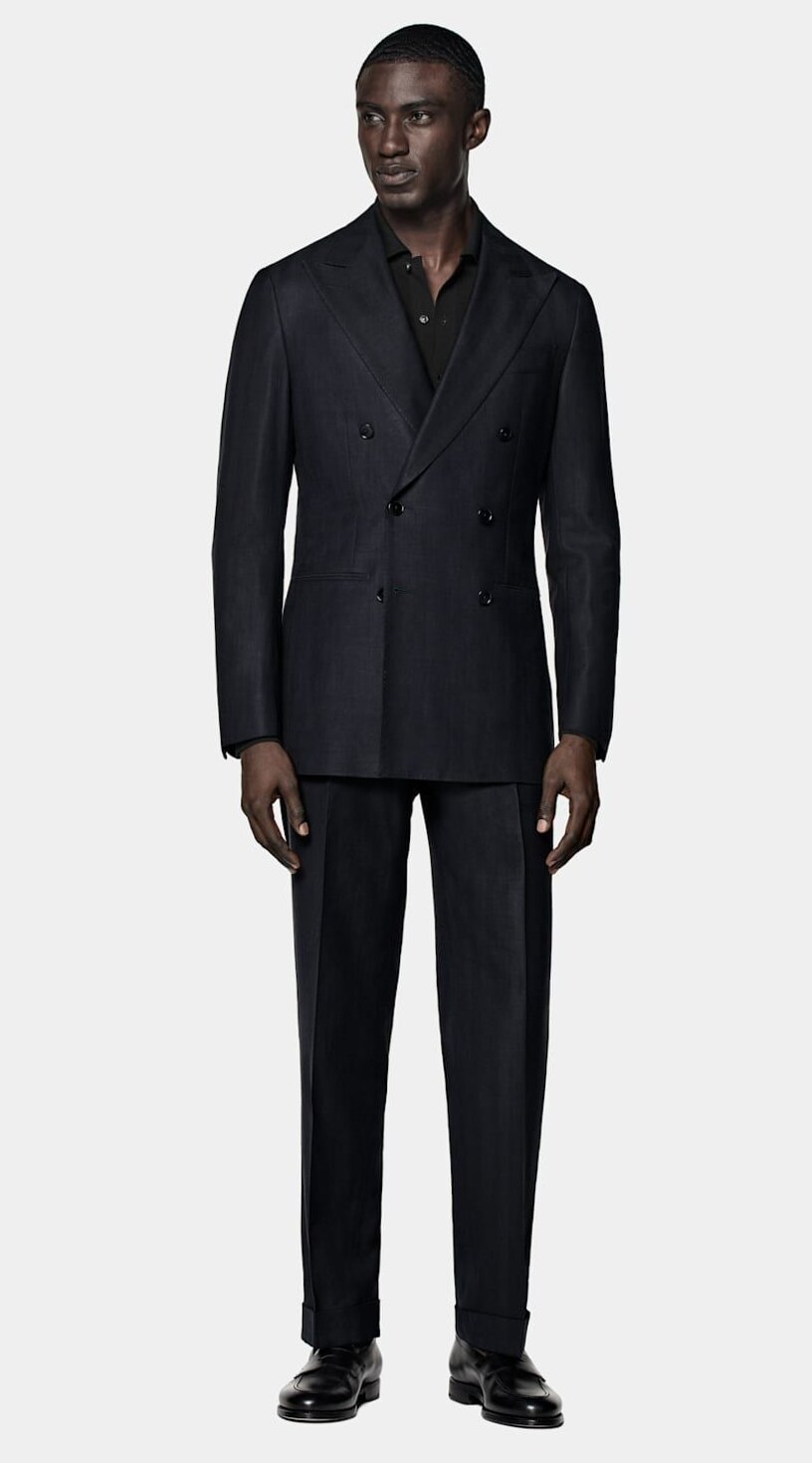 💫 💎 ✦ Navy Herringbone Suit in Havana Hue | Glowing Refined Edge 488