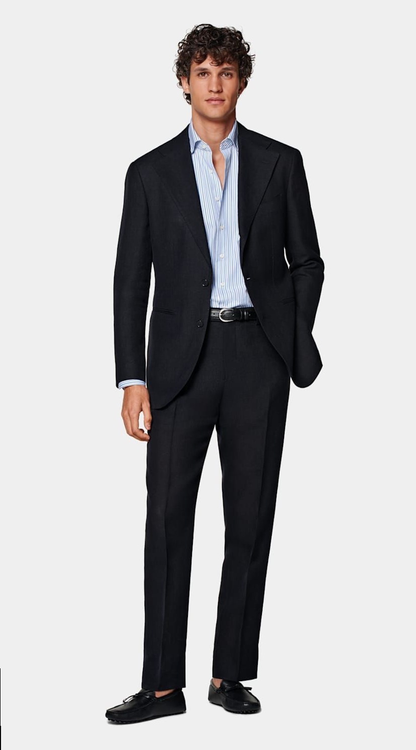 💟 Navy Relaxed Fit Roma Suit with Neon Trim and Vintage Glam — aesthetic edit 136