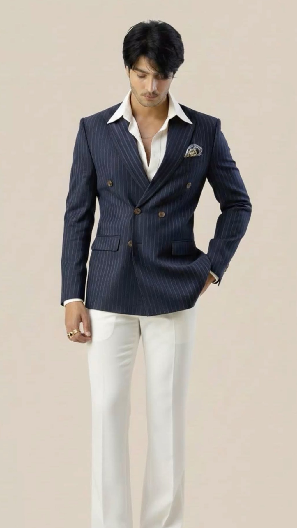 Navy & White Elegance Meets Neon Vintage Grandeur 🤍 🥂 573