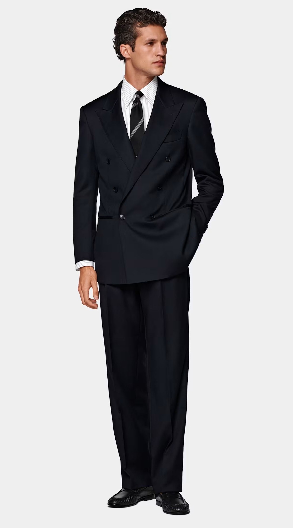 Navy Wool Mohair Suit with Neon Traces | 💄 👠 digital design vibes 466