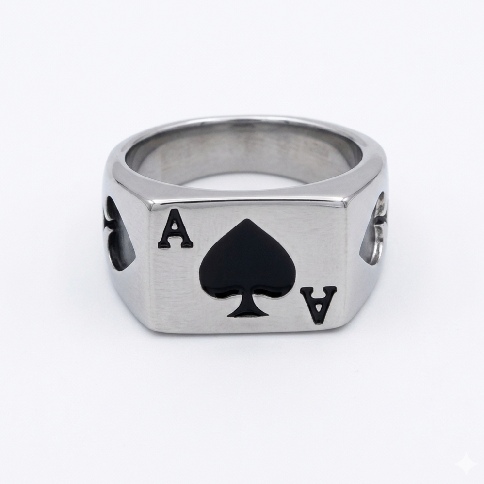 🏙️ Neon Ace Ring: Bold Vintage Statement for Trendy Men | aesthetic archive 732