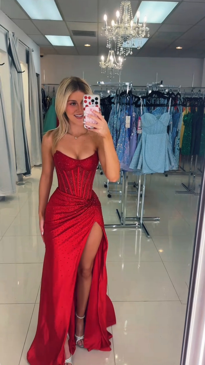 Neon Beaded Mermaid Dream in Vintage Satin — 💃 🍸 334