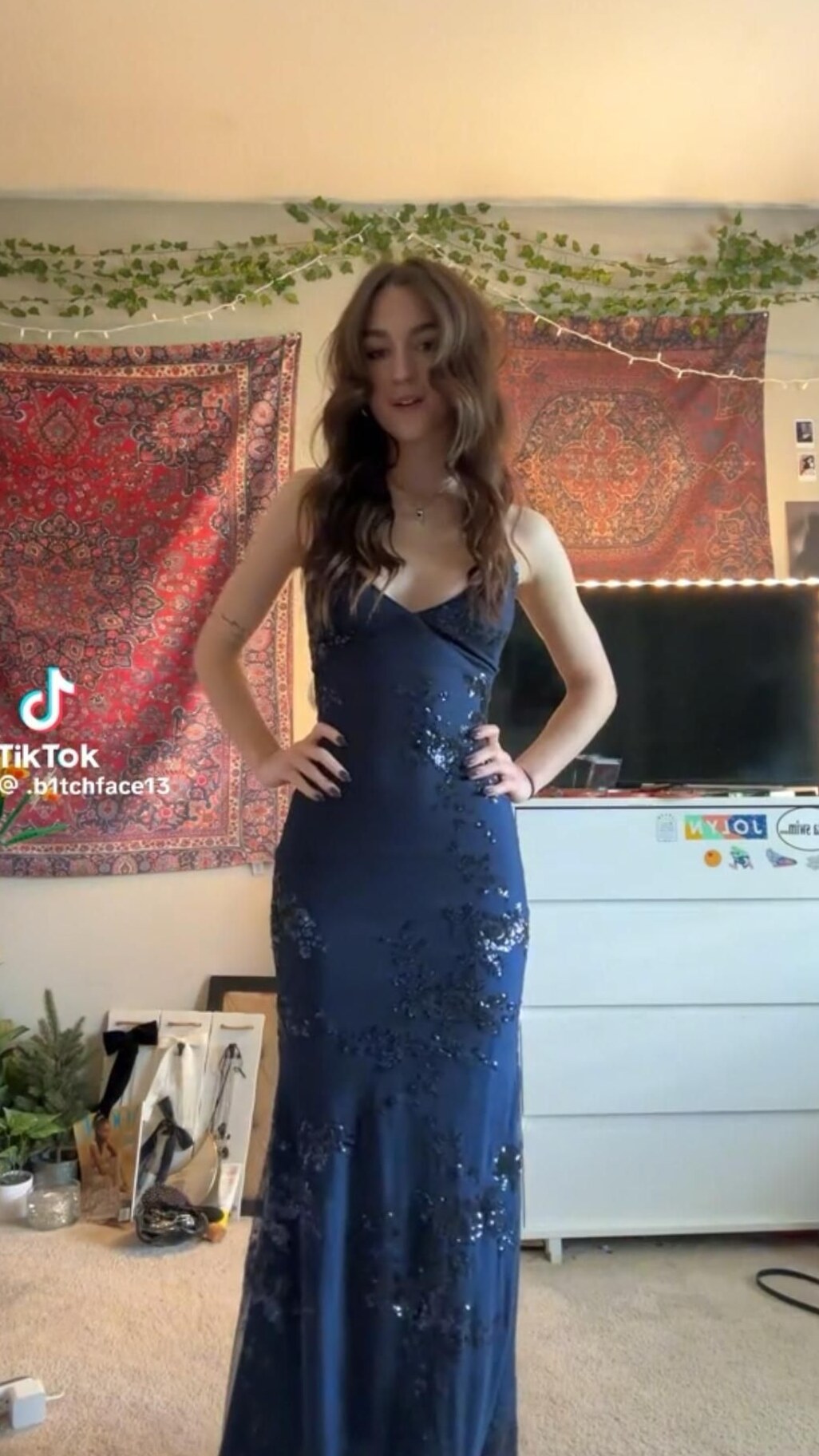 🍂 🌸 Neon Blue Vintage Gown 🌌 497