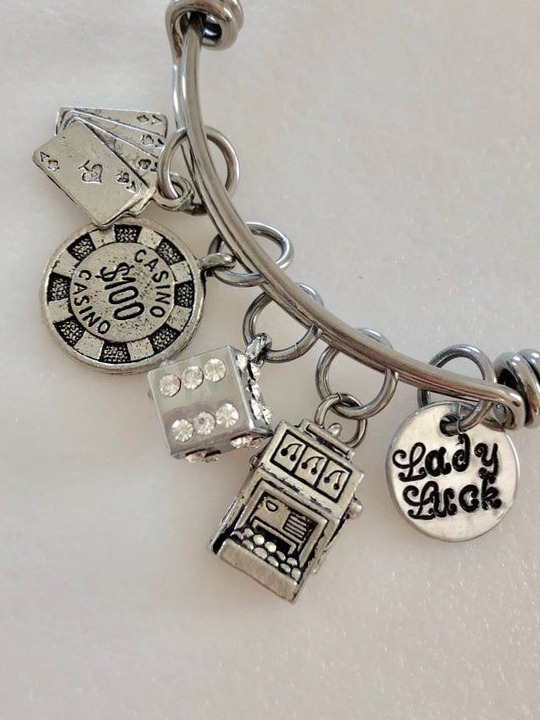 🎭 Neon Charm Bracelet with Game Art & Vintage Sparkle 508