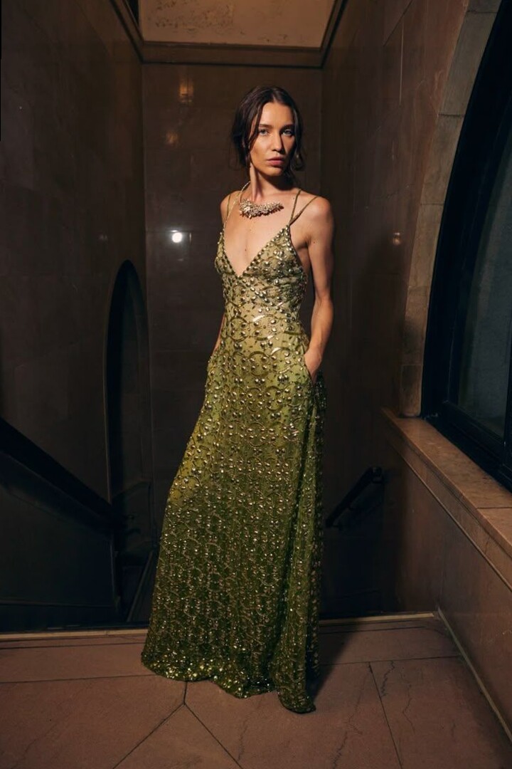 🌼 ⟡ Neon Dreams in Vintage Silhouettes – Rosario Contreras Aesthetic Gowns 756