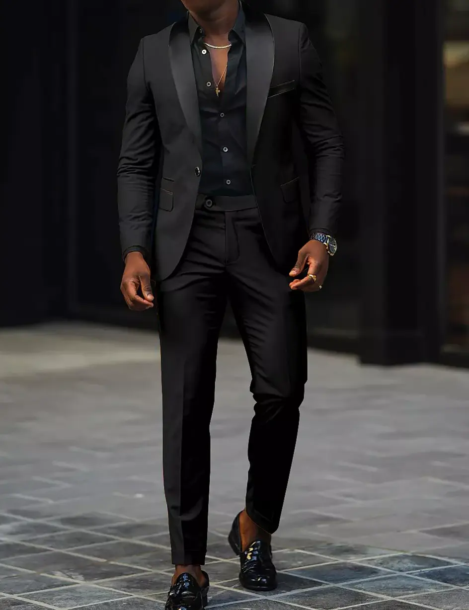 🕯️ ⟡ Neon-Edge Black & Pink Shawl Lapel Suit for 2025 Gents 585