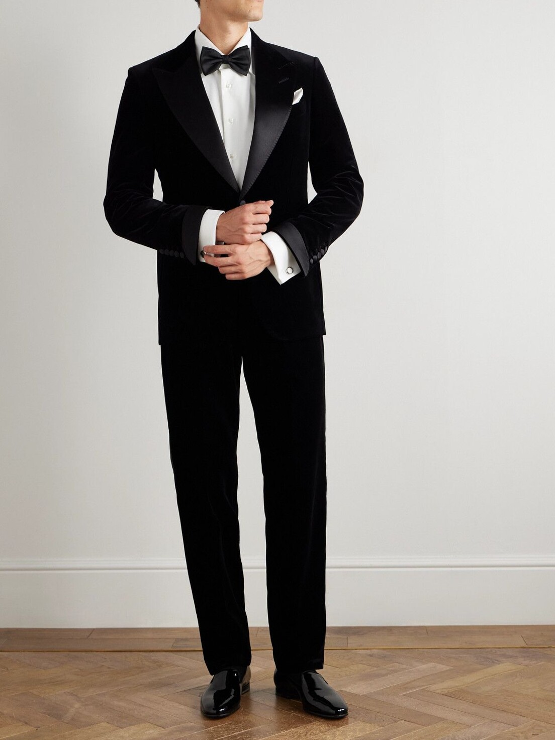 🎈 Neon-Edge Velvet Tuxedo Trousers in Midnight Black — Atticus Tom Ford Elegance 834