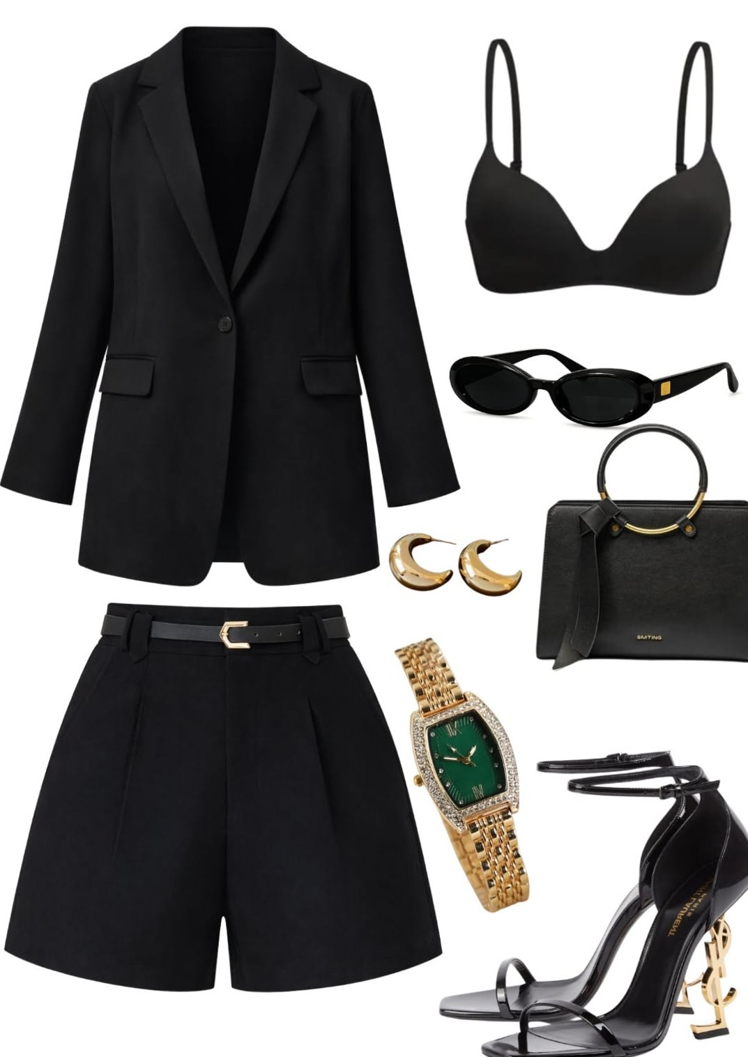 🥂 ✨ ✦ Neon-Edged All-Black Blazer | Smooth Velvet & Midnight Glamour 984