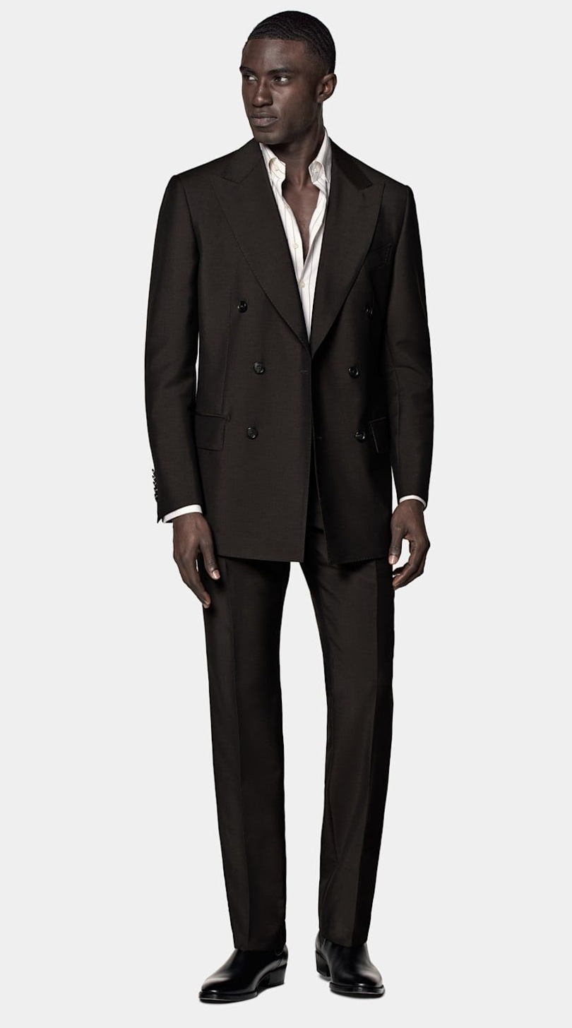 Neon-Edged Tailored Suit in Rich Espresso Hues — visual storytelling 💃 💃 217