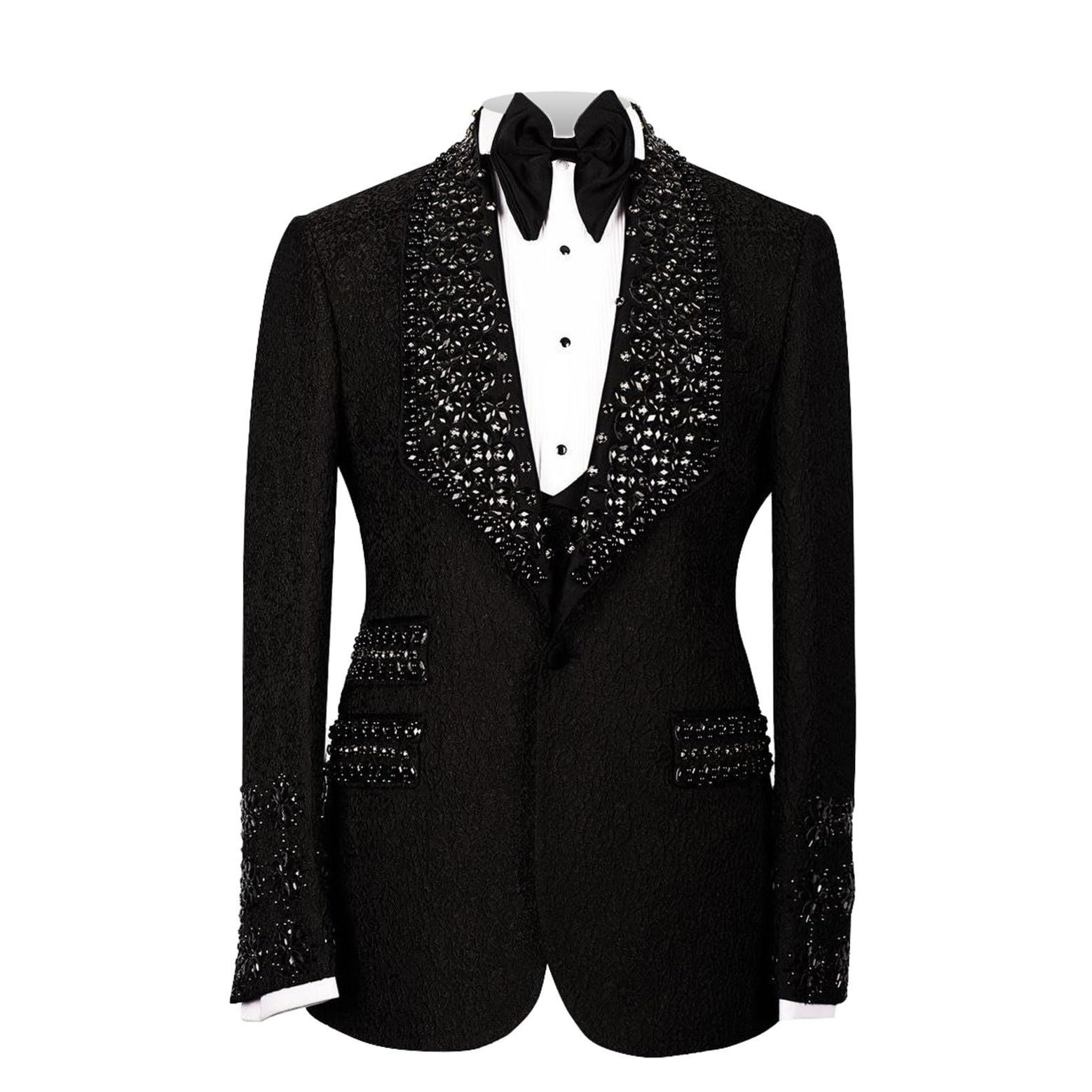 Neon Elegance: Handcrafted Rhinestone Tuxedo for Midnight Prom Splendor | 🏖️ sta 440