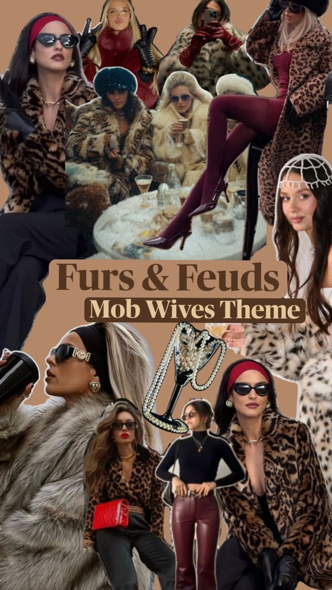 Neon Elegance in Furs: A Vintage Party of Passion and Power — 🥳 264