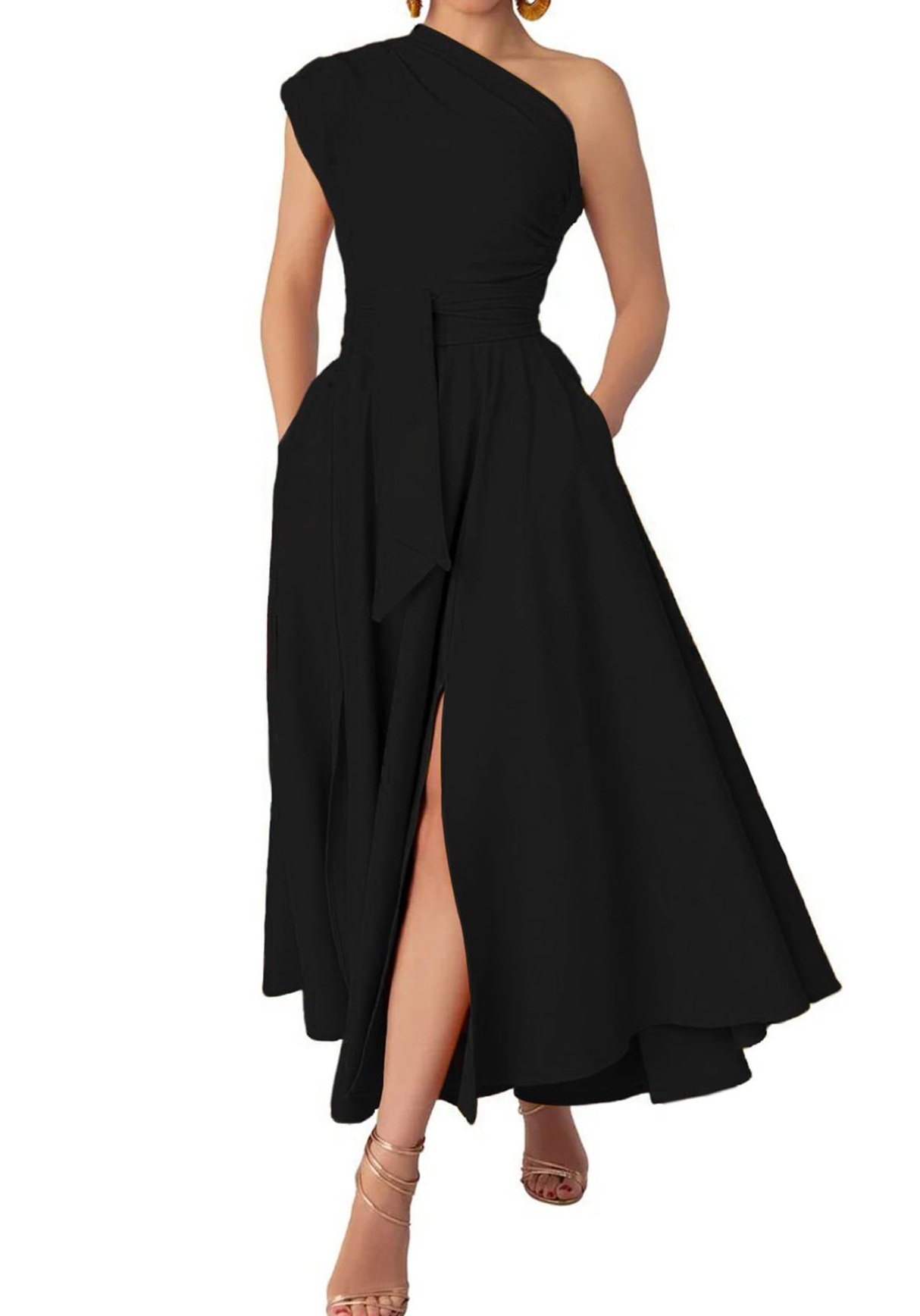 Neon-Elegance: Mystic One-Shoulder Bodycon Maxi 🎭 📻 🎪 583