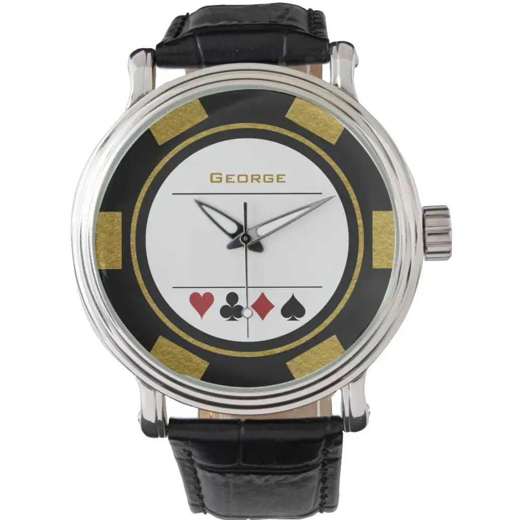 Neon Elegance Poker Chip Watch | Vintage Glam Party Timepiece • 🎈 🥳 472