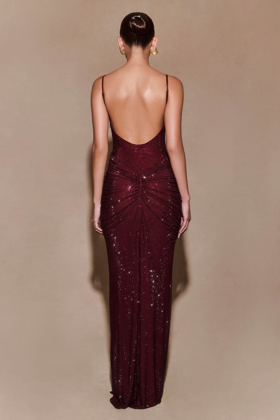 📻 🃏 📻 ⟡ Neon Elegance: Roisin Diamante Maxi in Mahogany Glow 886