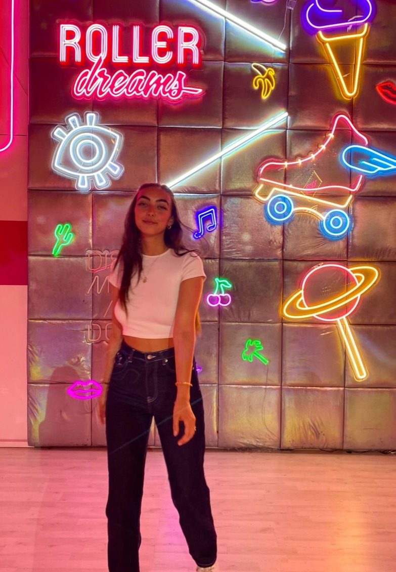 🌻 🌸 Neon Elegance: Vintage Roller Skating Glamour Party Art 881