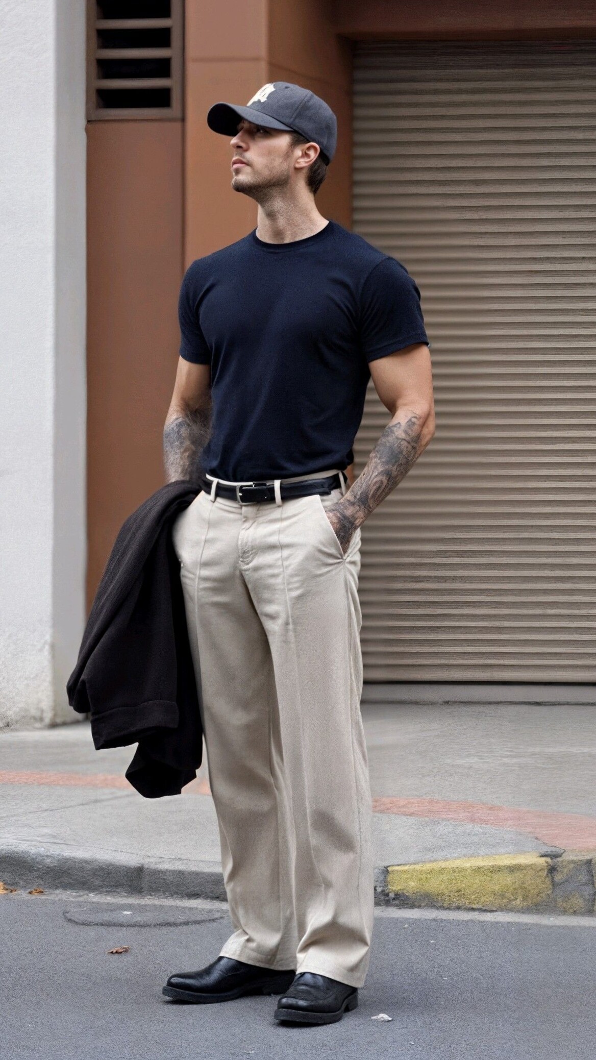 🎞️ 🃏 Neon-Elegance Wide Leg Trousers for Urban Sophistication 863