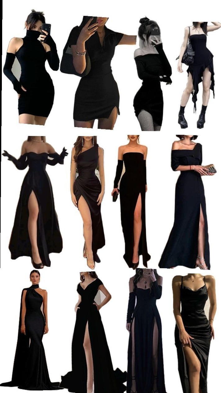 🍸 🎉 ⟡ Neon-Embellished Black Gowns for Timeless Night Out Looks 253