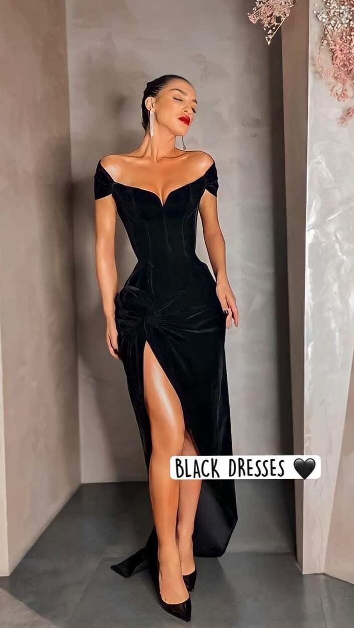 Neon-Embellished Corset Gown in Jet-Black Velvet ⟐ curated aesthetic 130