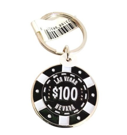 Neon Enamel Chip Keyring — Vegas Glam Vintage Glow • 🌹 827