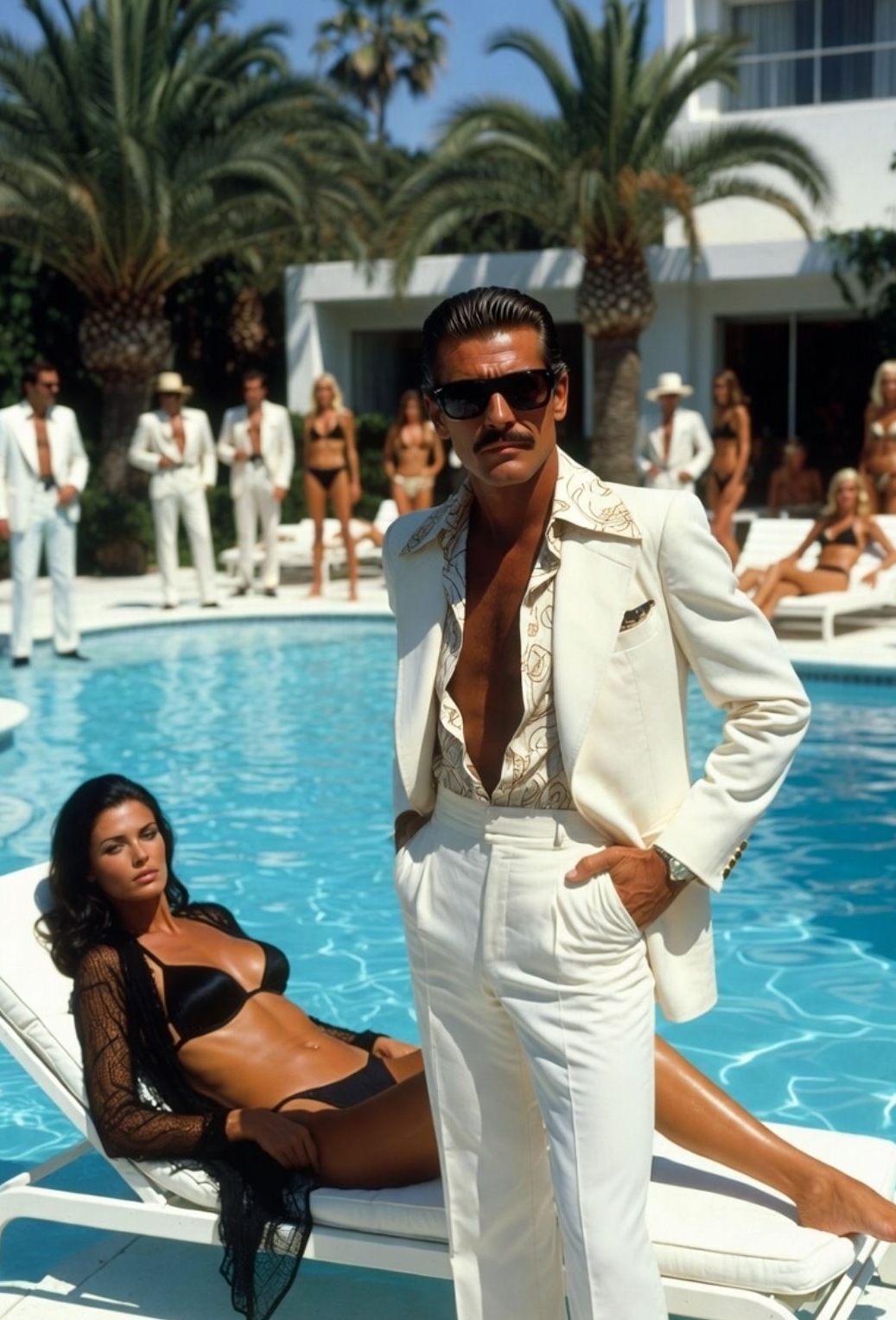 ✨ Neon-Esque Mob Boss Glam in White Suit Elegance | luxury night aesthetic 686