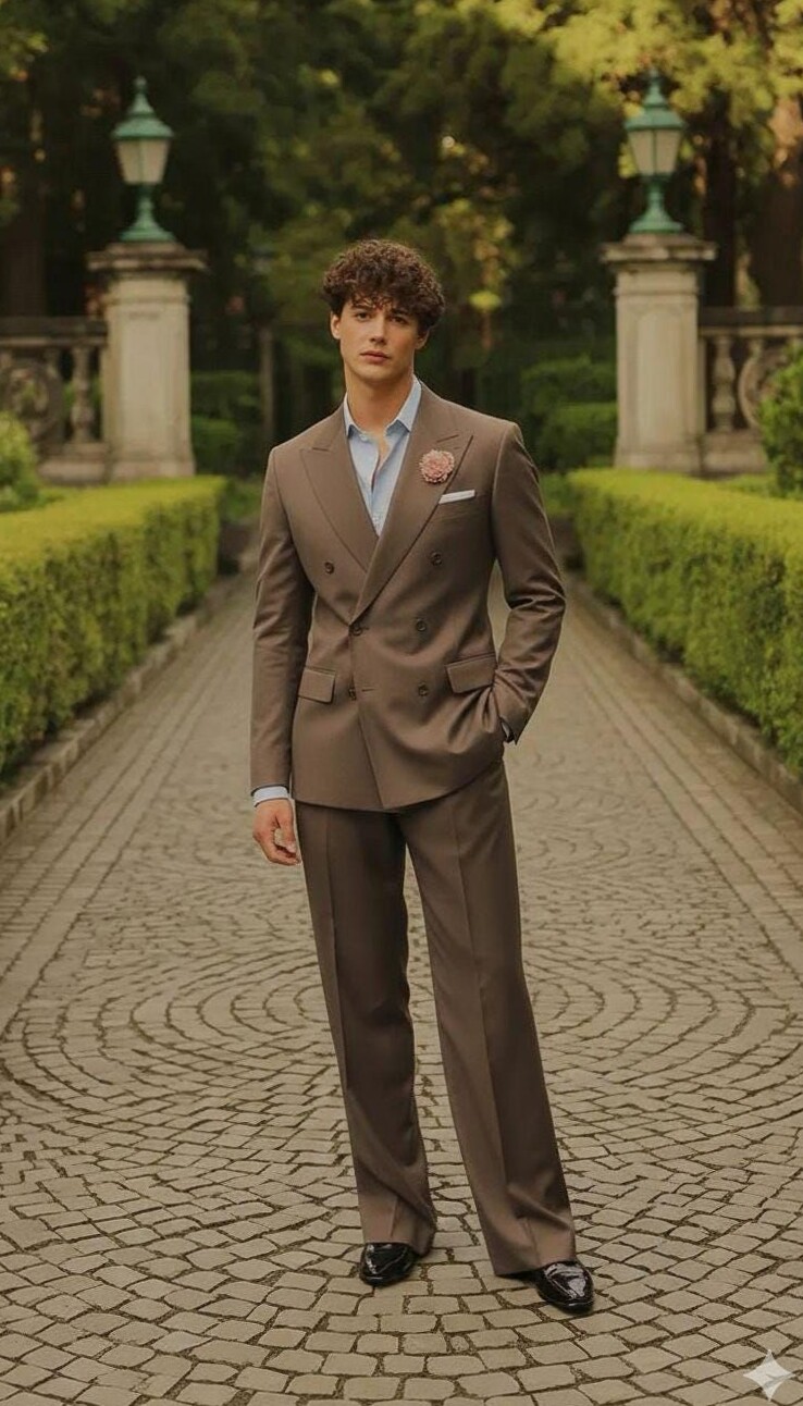 Neon-Etched Double Breasted Groom Suit for Vintage Glam Affairs ⟐ creative asset 424