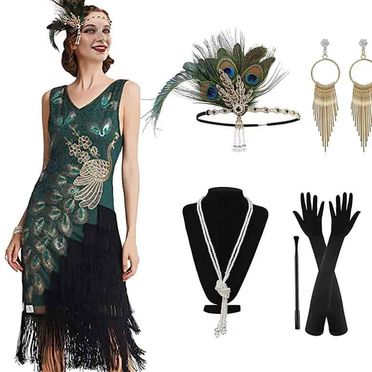 Neon Gatsby Glam Sequin Flapper Dress 2026 • 💅 👒 143