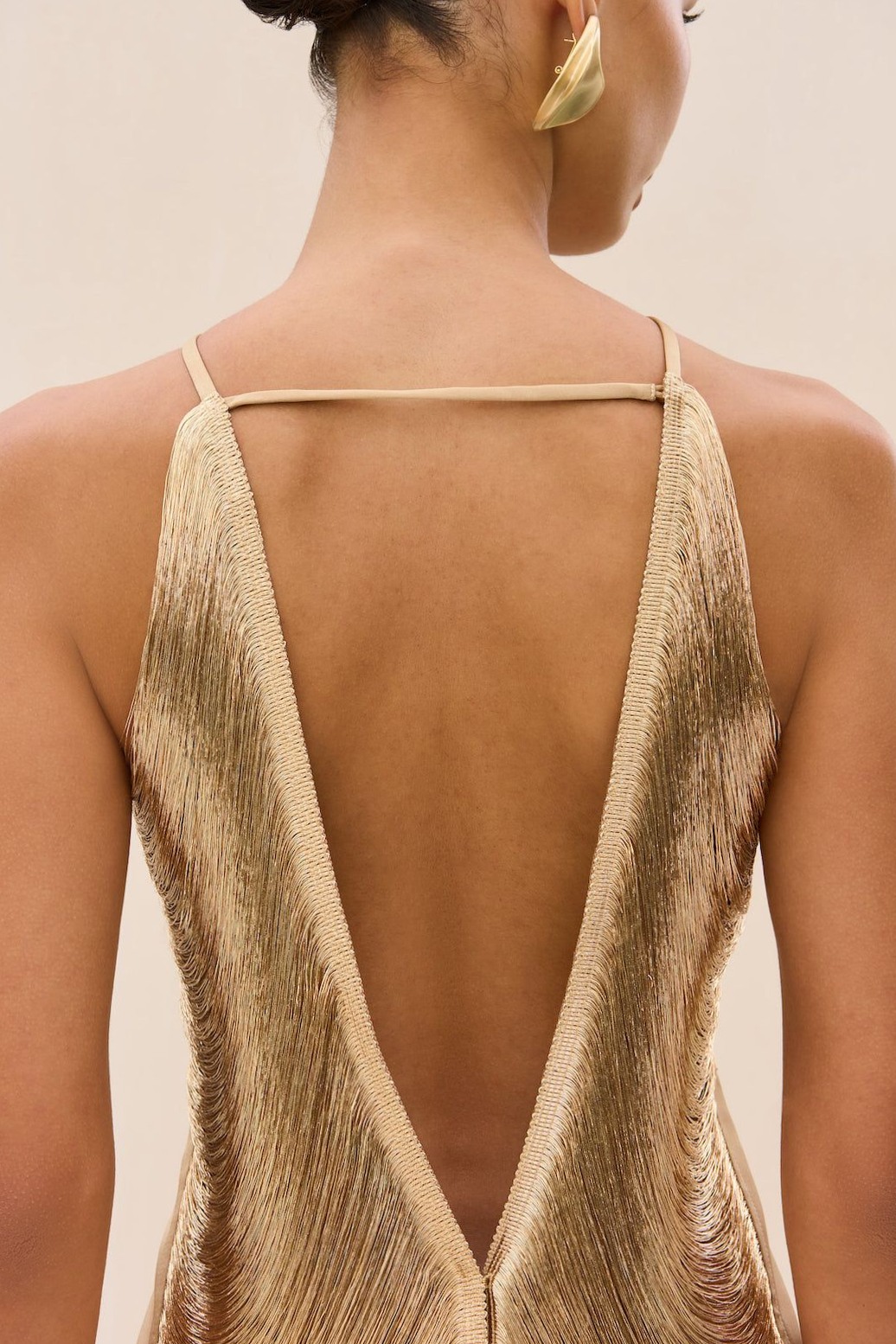 Neon-Gilded Mara Dress in Light Gold, Vintage Glow, XXS — 🍾 🥳 🎀 510