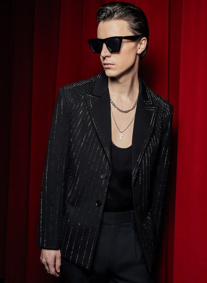 🎉 💃 Neon Gilded Sequin Jacket in Shadow Glam 460