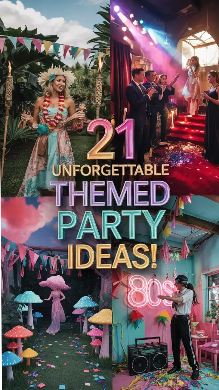 Neon Glam Party Concepts: Vintage Spark & Bold Game-Inspired Moments ⟐ party lik 852