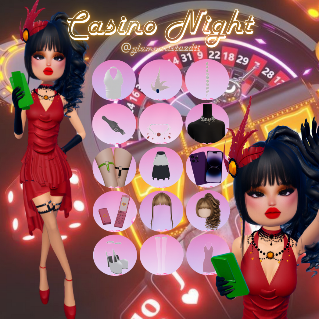 Neon Glam Party: Vintage Casino Night Aesthetic 🗝️ 280