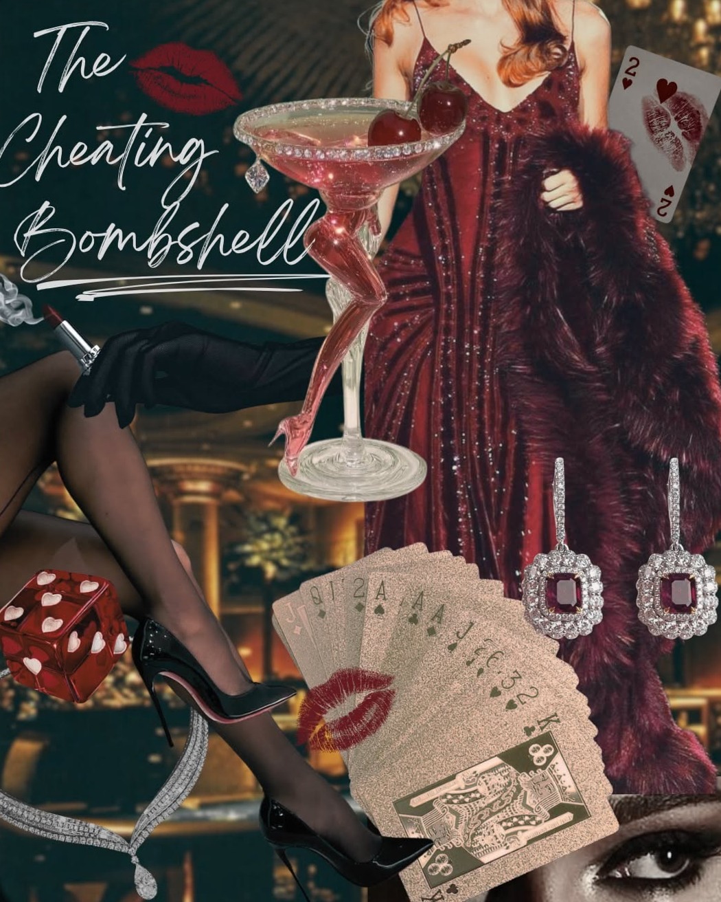 🎩 🕶️ ⟡ Neon Glamour & Vintage Vixen: Royal Game Night Elegance 586