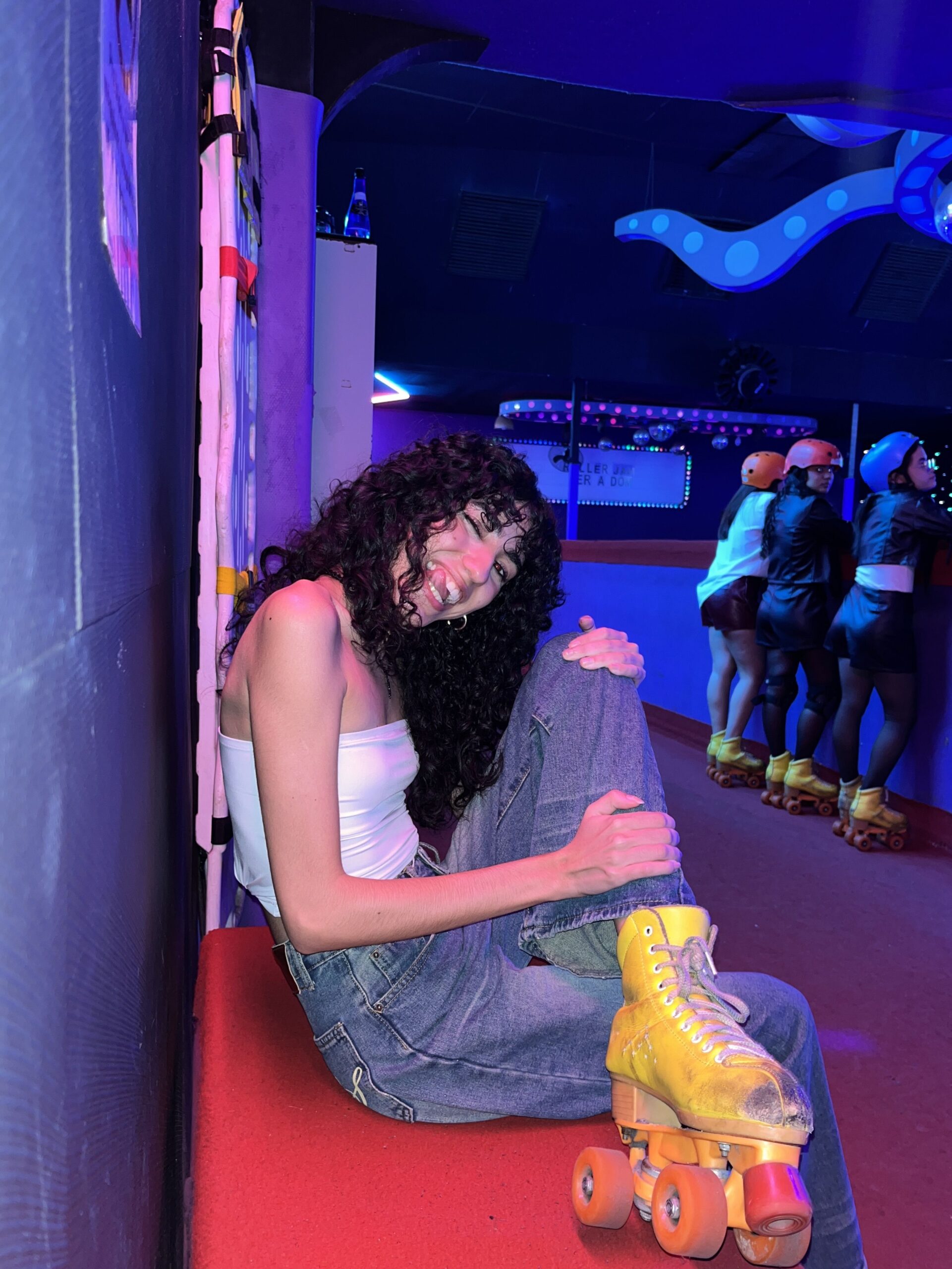 ✨ Neon Glow Roller Skates in Vintage Glam Party Art | style study session 607