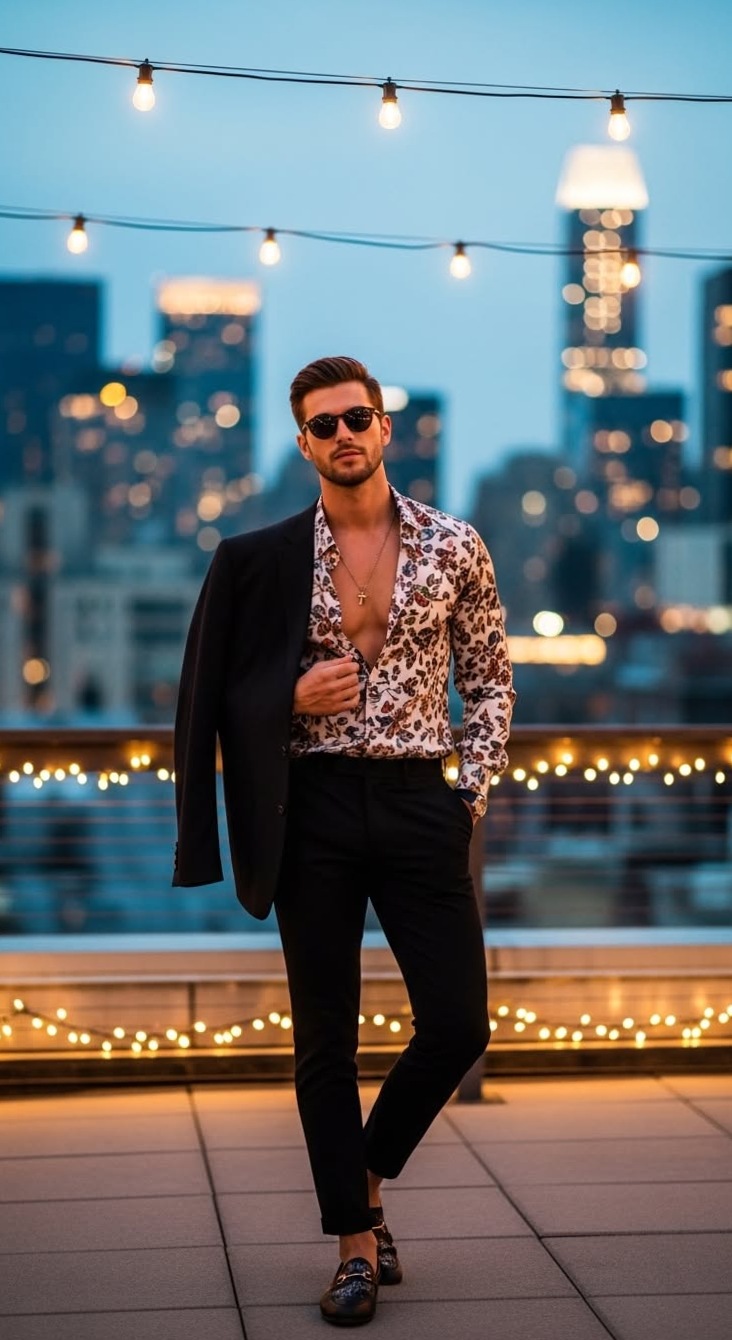 Neon Glow: Vintage-Inspired Party Attire for Men ⟐ starlight aesthetic 562