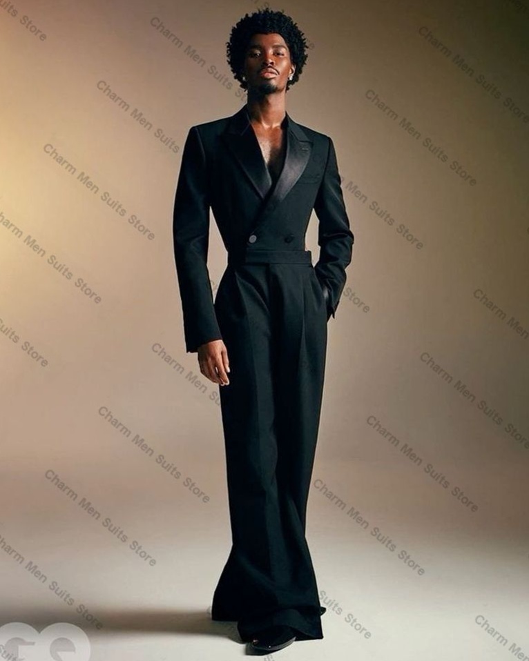 ⊹ Neon Groomwear Elegance: Custom Tuxedo Blazer + Trouser Set with Belt ⊹ 🖌️ 986