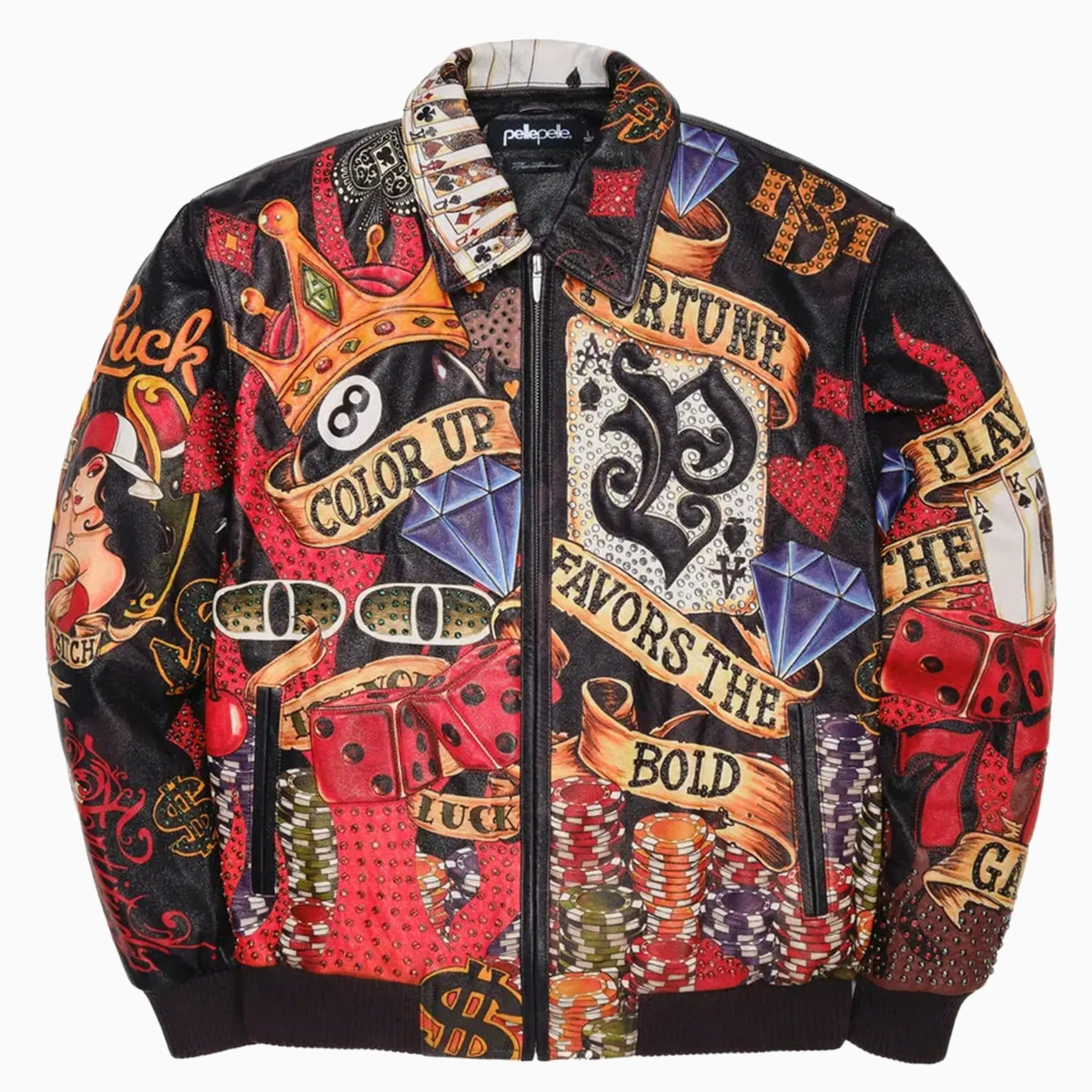 Neon-Kissed Leather Jacket in Black / XL — Vintage Glamour, Electric Edge — 🌻 124