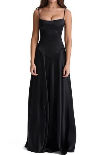 ✨ Neon-Laced Satin Gown Elegance for Midnight Gatherings | visual vibe curator 885