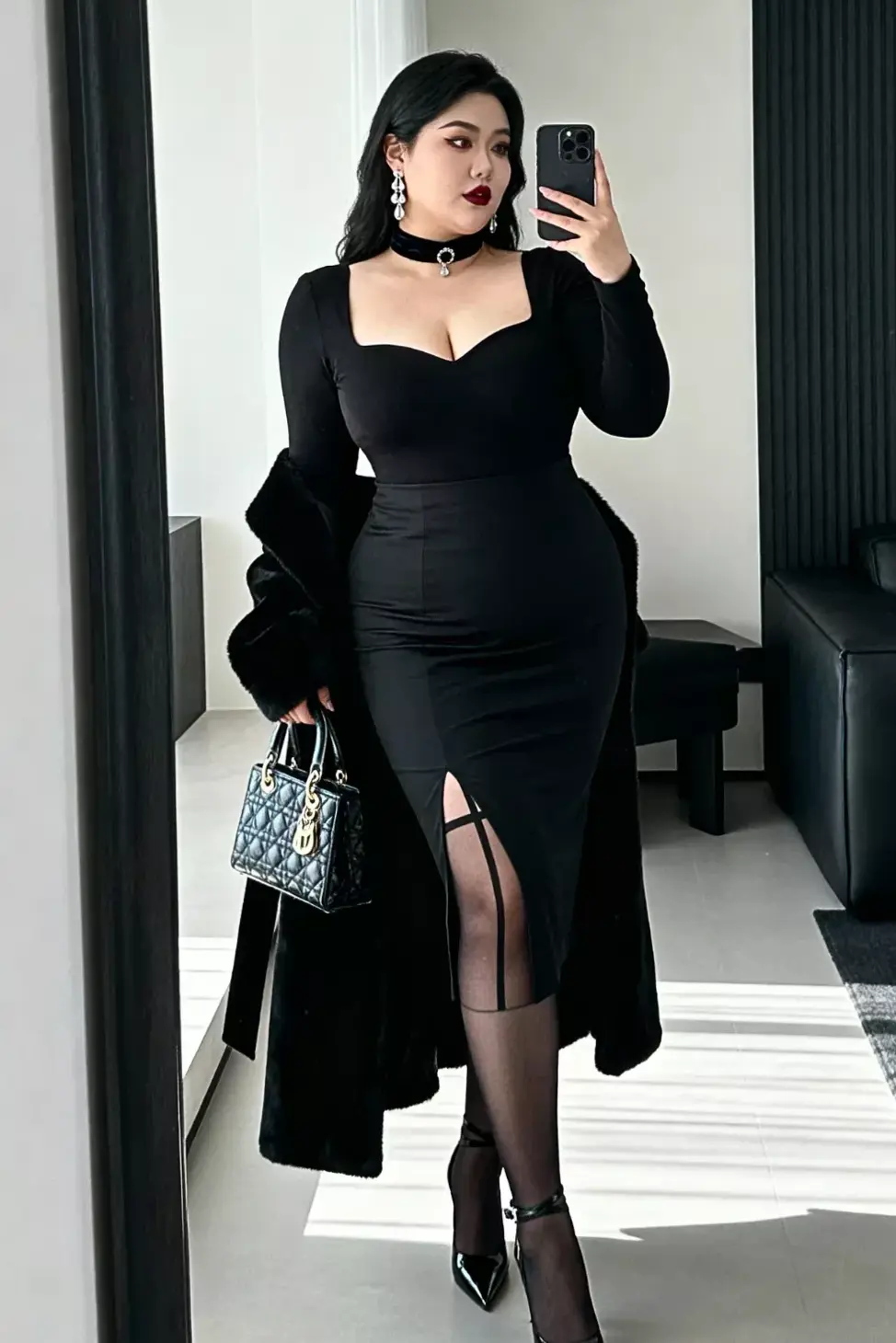 ✨ Neon-Lit Gothic Glam: Curvy Winter Looks for Bold Souls | design inspiration d 110