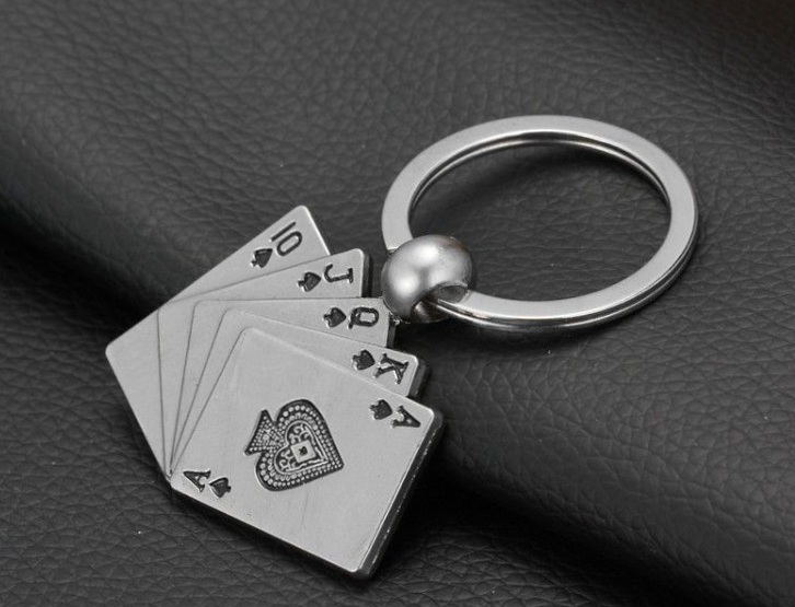 🎰 🃏 | Neon Luxe Keychain – Metallic Tonal Pendant with Retro Glam Design for Sty 919