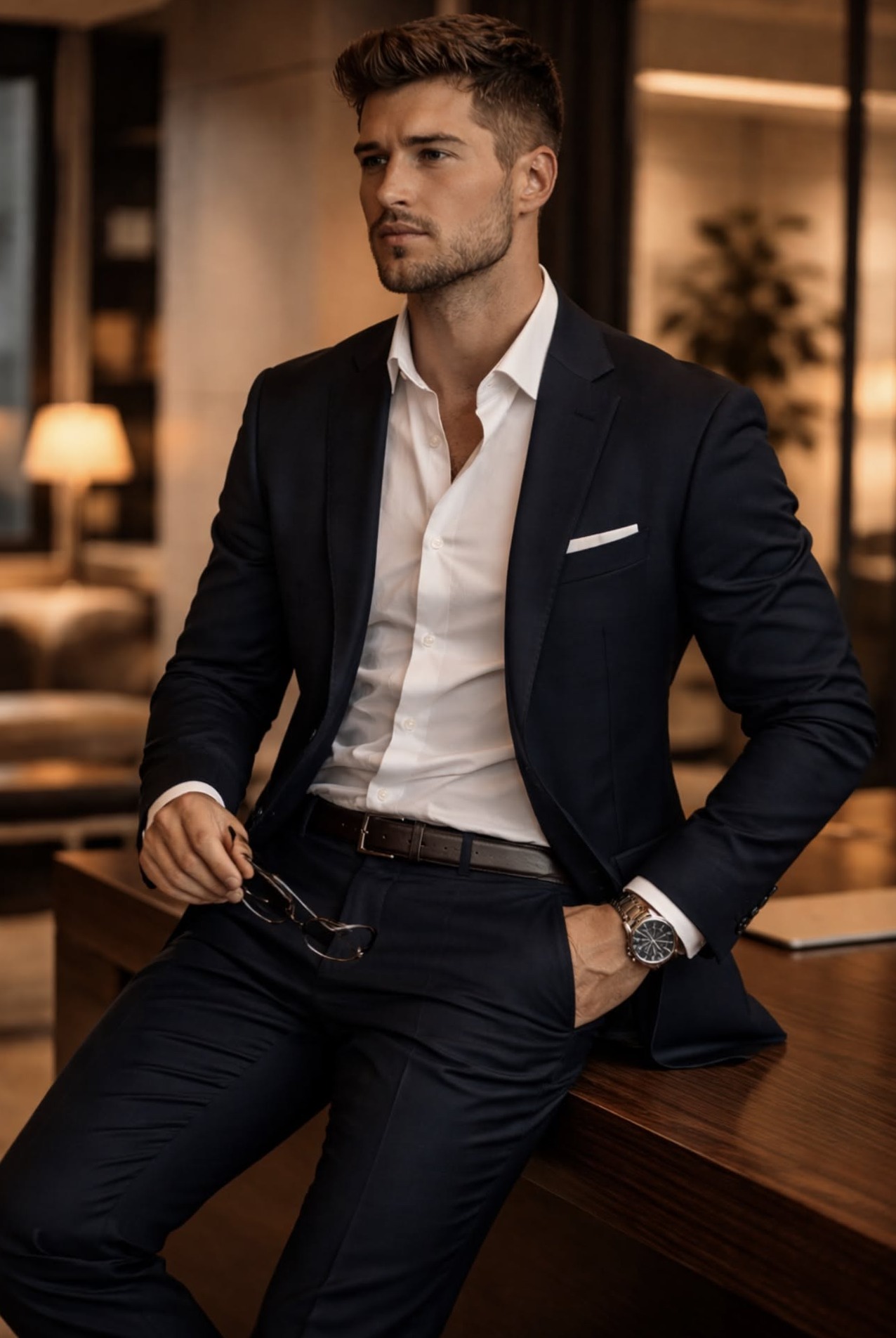 Neon Navy Authority | Retro-Futurist Power Suits ⟐ style study session 253