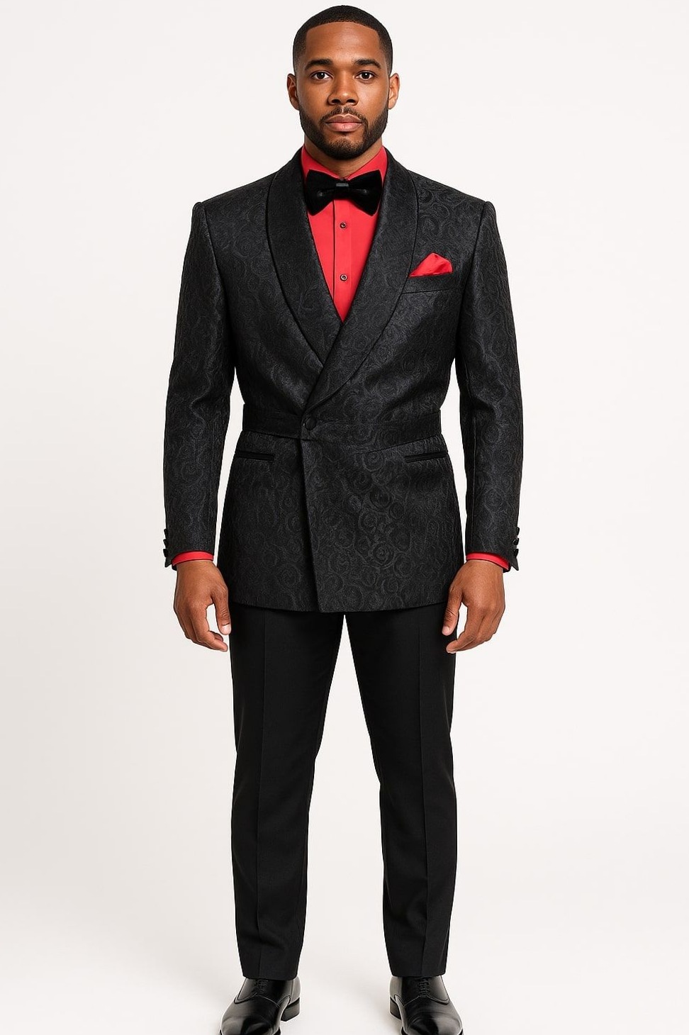 Neon Paisley Tuxedo Jacket in Black | Vintage Luxury Formalwear for Stylish Men  322