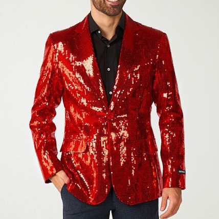 Neon Sequin Blazer in Bold Red | Lined Slim Fit for Vintage Glam | 🧿 🎭 graphic d 653
